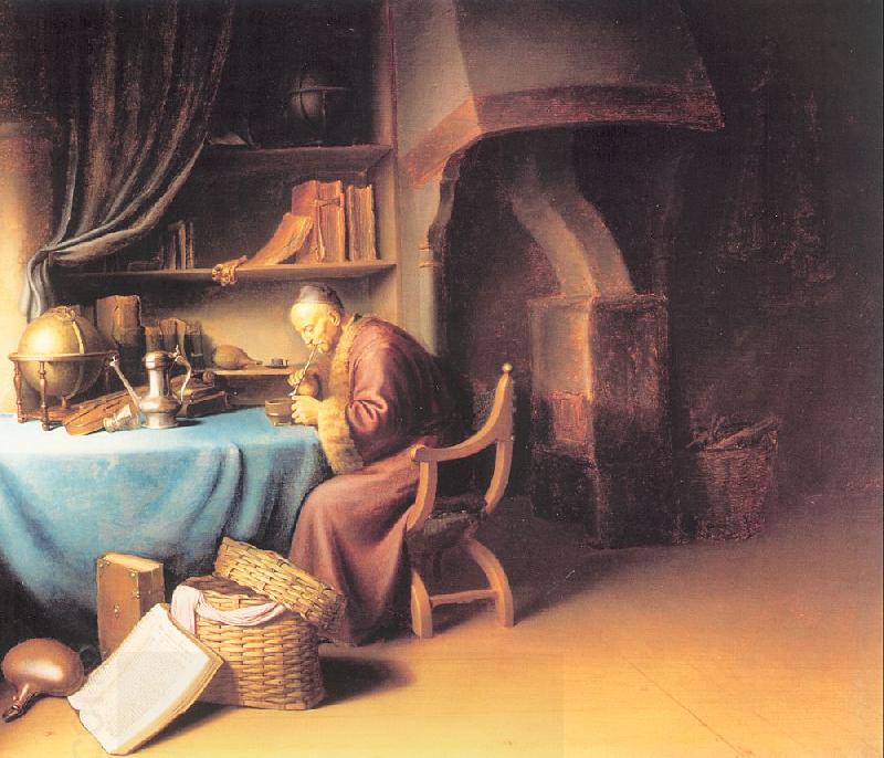 DOU, Gerrit Old Man Lighting a Pipe China oil painting art